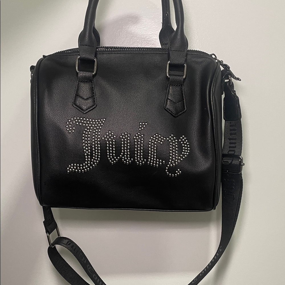 Juicy Couture Black Satchel with Silver Accents